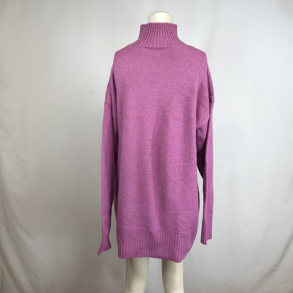 DOUBLE ZERO Women's Purple Turtleneck Long Sleeve Cozy Knit Sweater Dress L - Picture 5 of 8